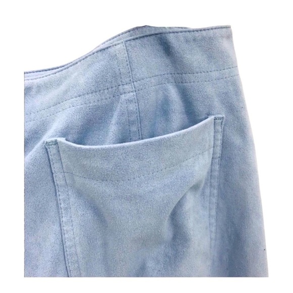 4/$45 BELLE SKY Vintage Pale Blue Sueded Look Flared Mini Length Skirt Curvy 14 - Picture 5 of 7